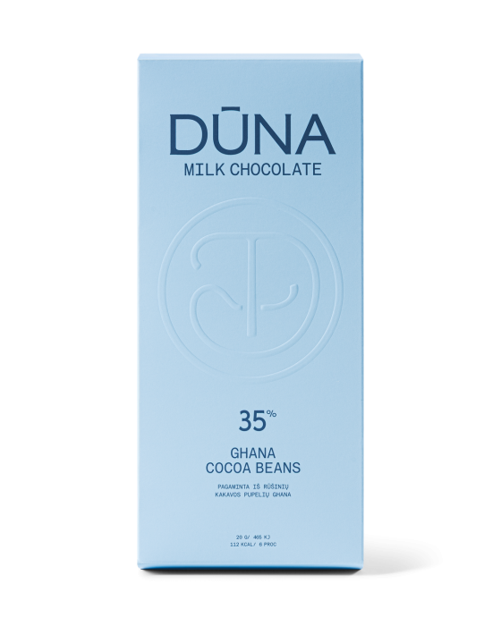DŪNA Milk Chocolate 35% — Ghana cocoa beans