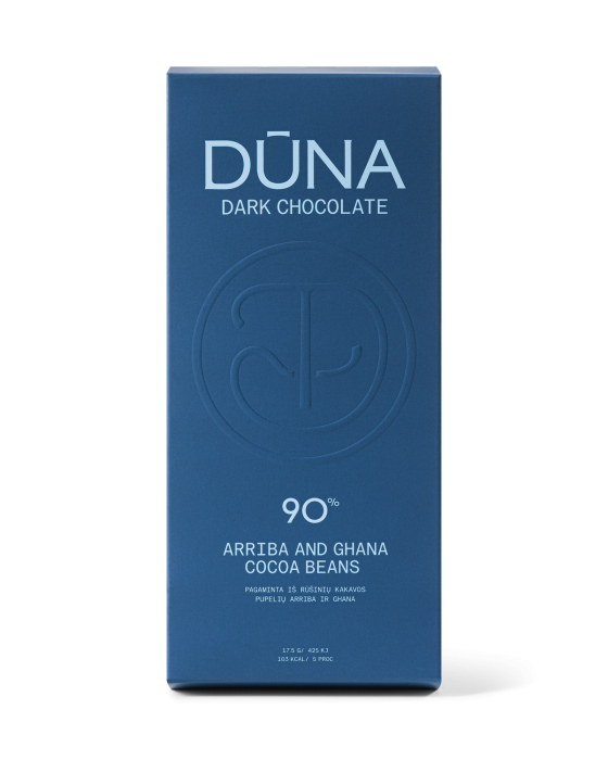 DŪNA Dark Chocolate 90% — Arriba and Ghana cocoa beans