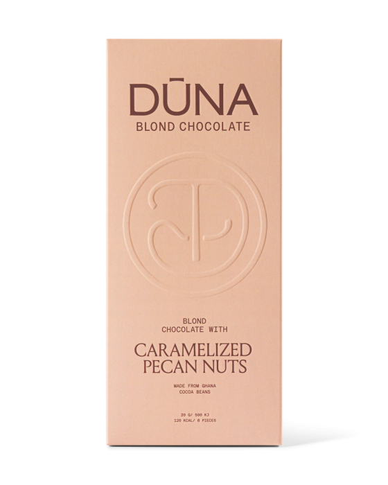 DŪNA Blond Chocolate with caramelized pecan nuts