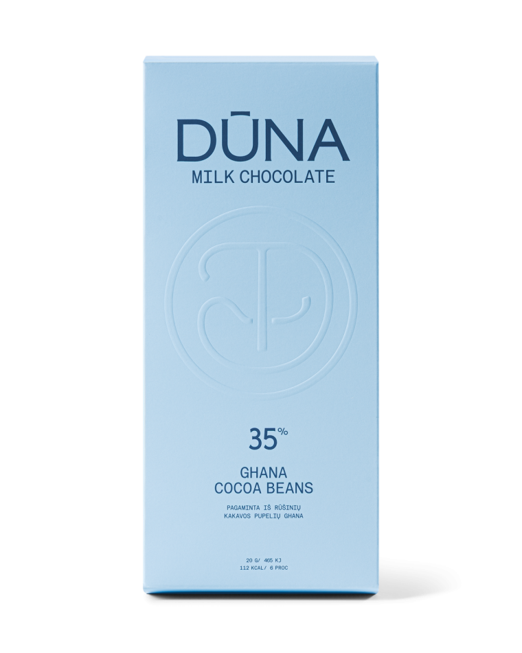 DŪNA Milk Chocolate 35% — Ghana cocoa beans
